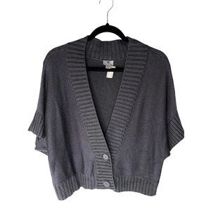 Worthington Women's Short Sleeve Two Button Cardigan Blue/Gray Size XL